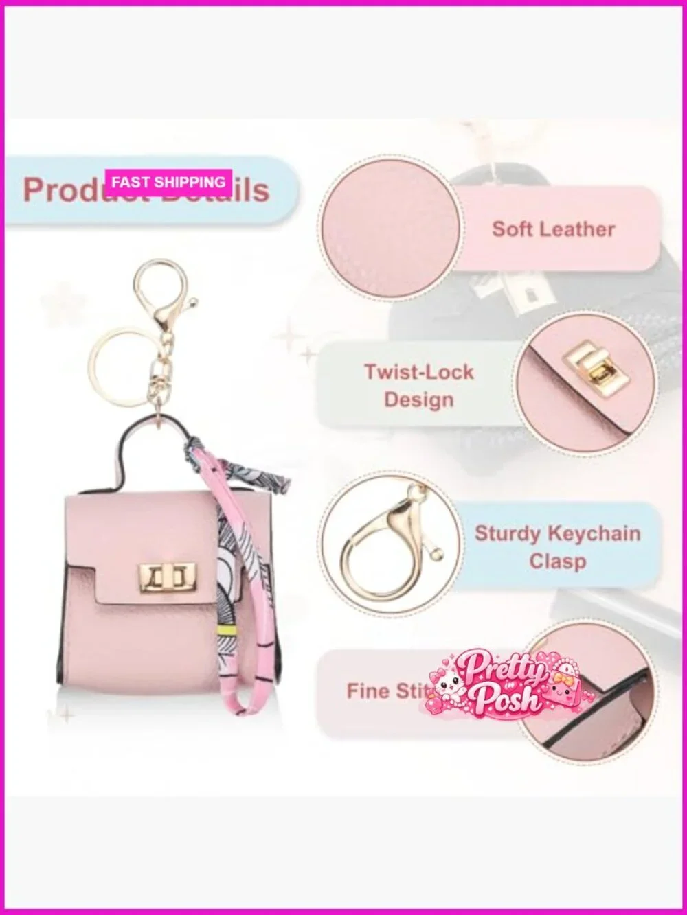 PU Leather Mini Backpack Keychain Coin Purse Earbud Bag Organizer